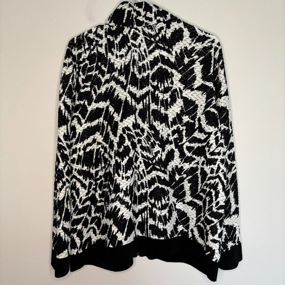TRAVELERS COLLECTION by CHICO'S Long Sleeve Cardigan Womens 3(Large) Black White - Picture 2 of 5